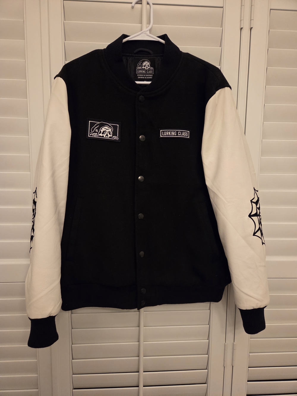 Lurking Class Black & White Varsity Jacket- MEDIUM NEW W/O TAGS